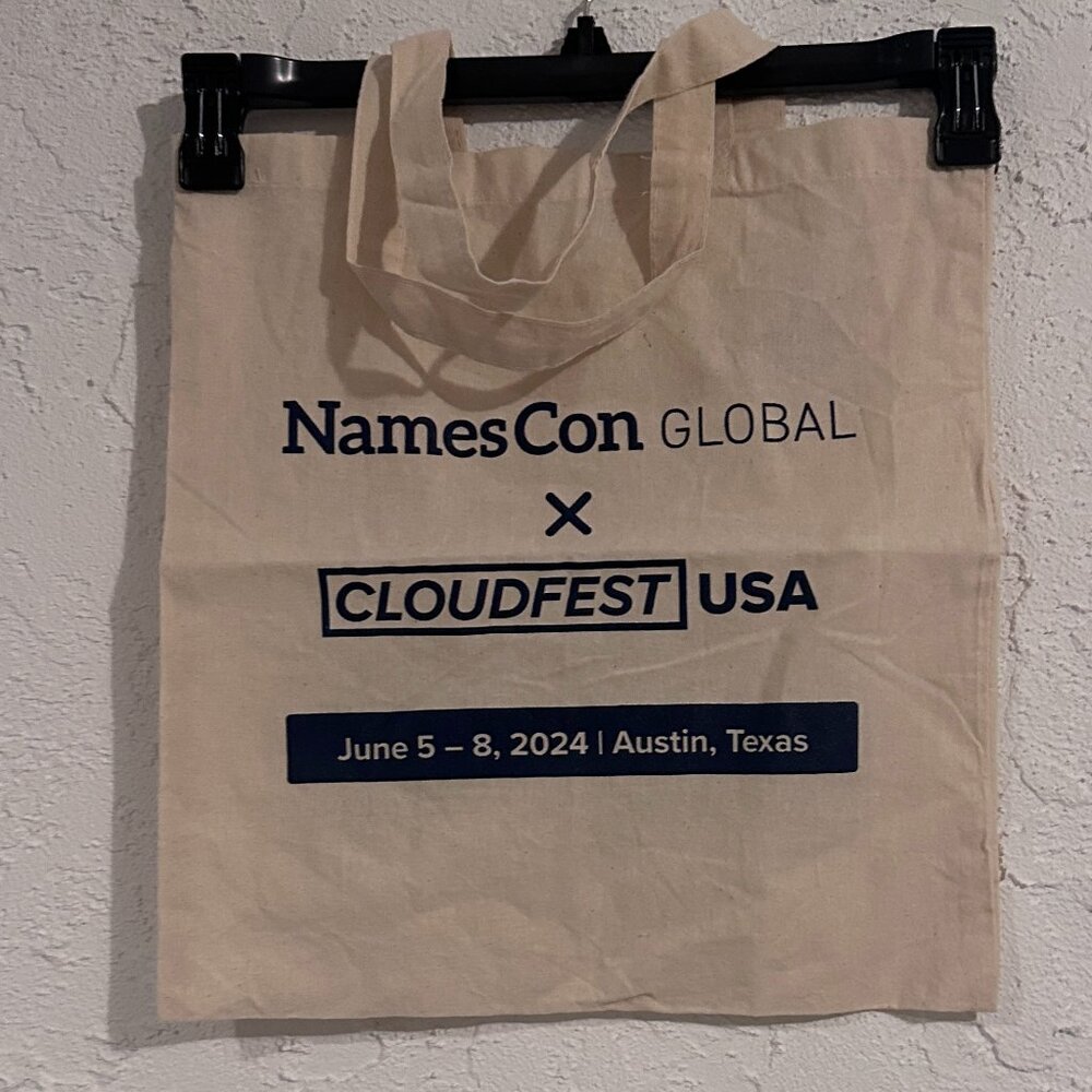 NamesCon Global x CloudFest USA 2024 Austin Tech Conference Tote Bag